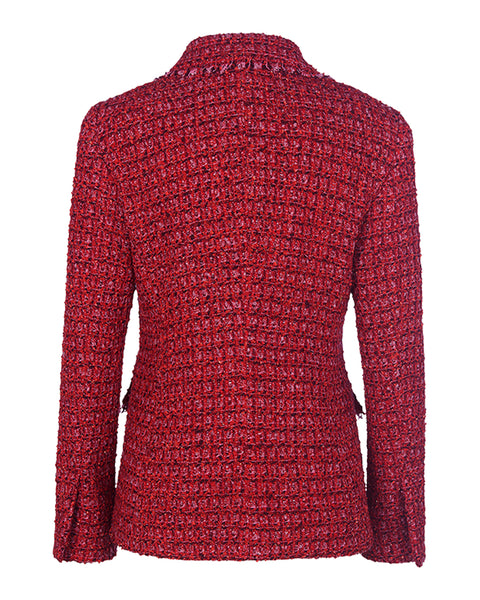 Womens red tweed on sale blazer