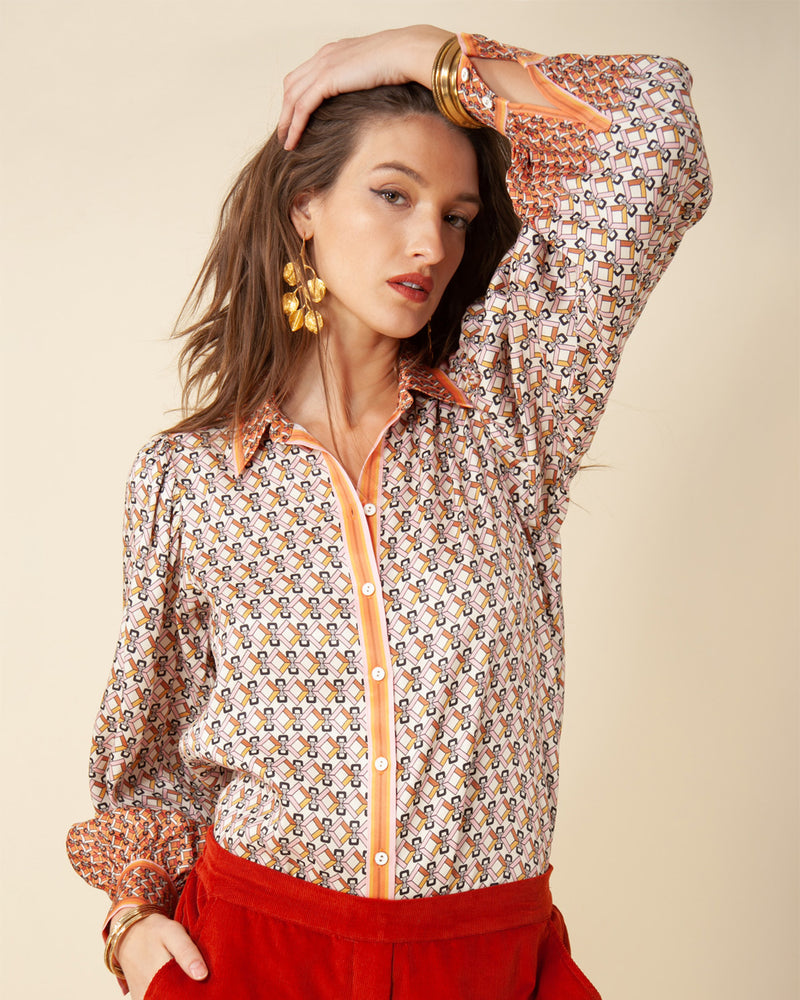 Geometric Print Blouse