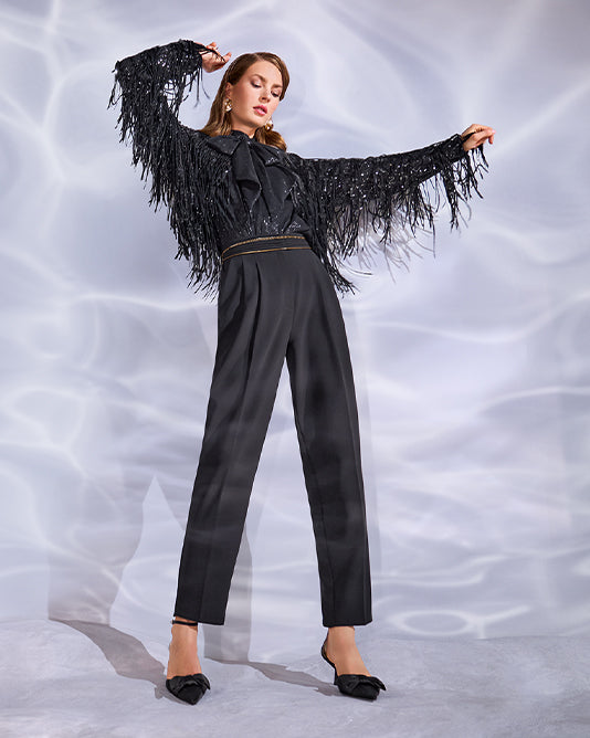 Sequin Fringe Jacket