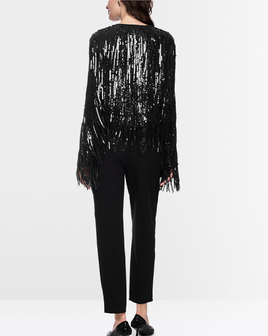 Sequin Fringe Jacket