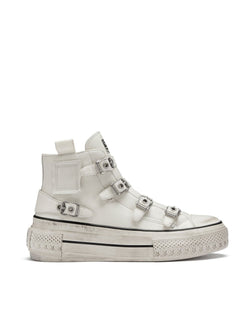 Distressed Multi Buckle High Top