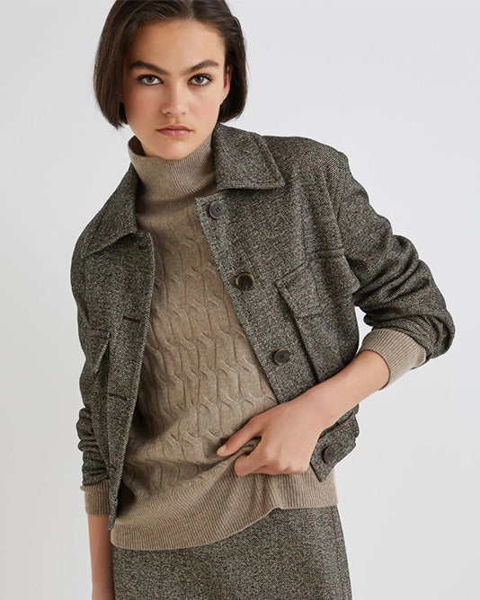 Cable Knit Long Sleeve Turtle Neck Sweater