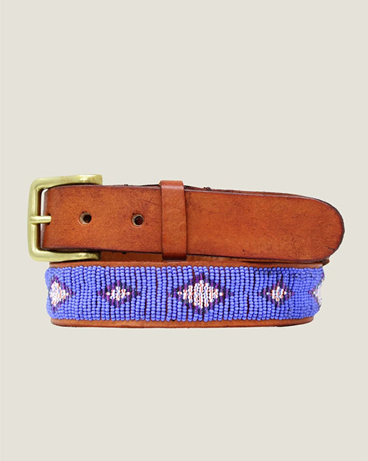 Glass Bead Belmasi Belt In Blue