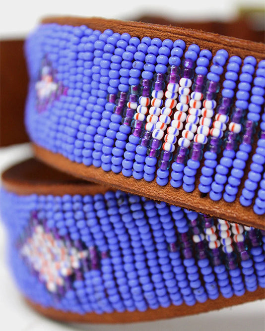 Glass Bead Belmasi Belt In Blue