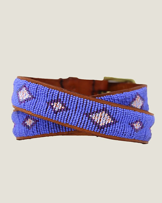 Glass Bead Belmasi Belt In Blue