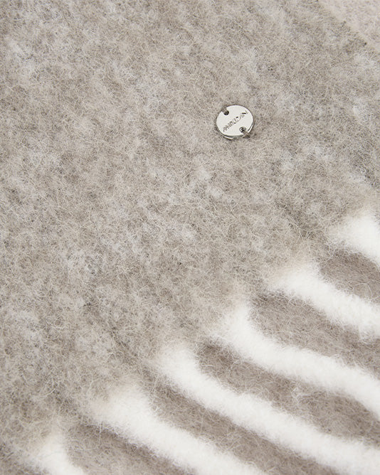 Cosy Neutral Tone Alpaca Fringe Scarf