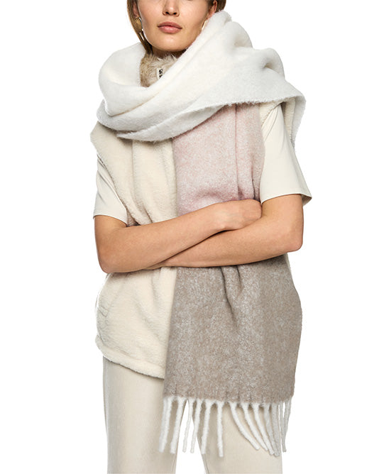 Cosy Neutral Tone Alpaca Fringe Scarf