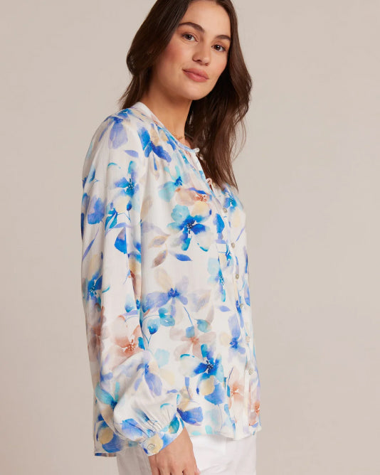 Floral Button Loop Blouse