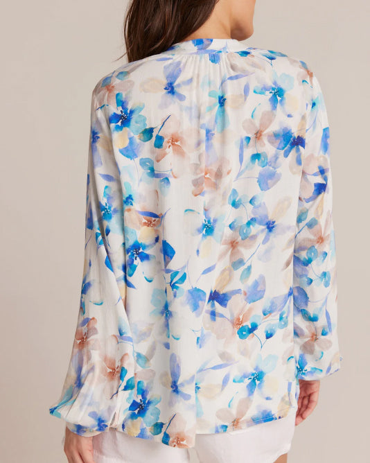 Floral Button Loop Blouse