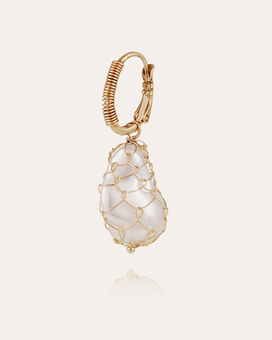 BIWA Net Pearl Covered Drop Earrings