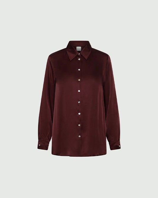 Burgundy Silk Shirt