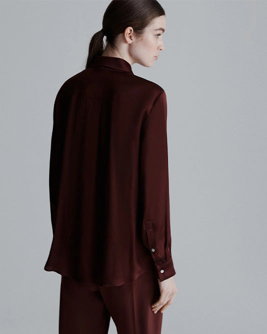 Burgundy Silk Shirt