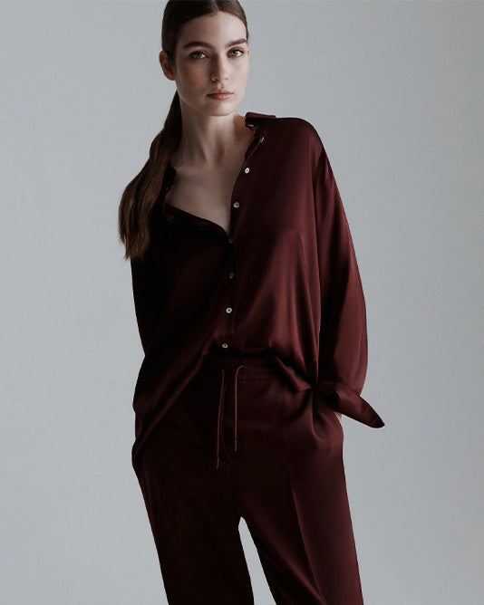 Burgundy Silk Shirt