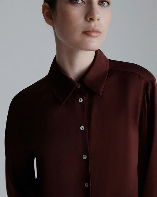Burgundy Silk Shirt
