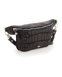 Croc Effect Crossbody/Belt Bag in Grey