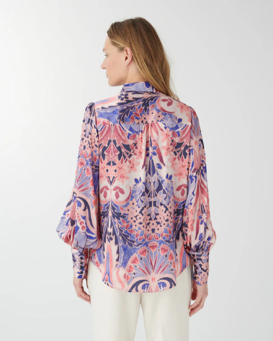 CADENCE Blouse in Pink Purple Print