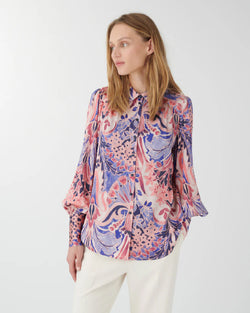 CADENCE Blouse in Pink Purple Print