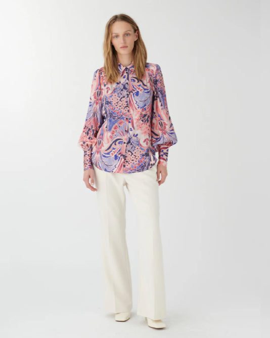 CADENCE Blouse in Pink Purple Print