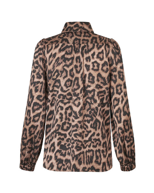 Kikki Silk Scarf Tie Neck Blouse In Animal