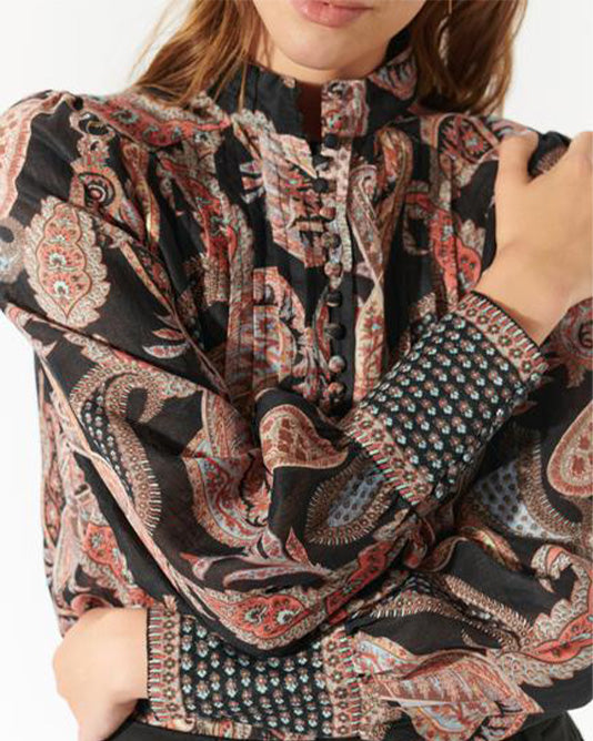 Printed Linen Blouse