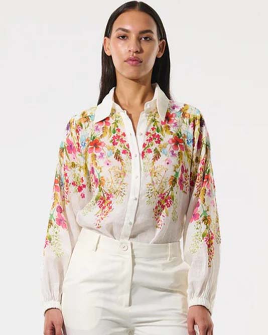 Floral Printed Linen Shirt