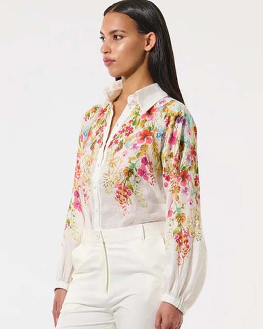 Floral Printed Linen Shirt