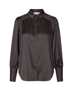 CADENCE SILK BLOUSE in GANACHE