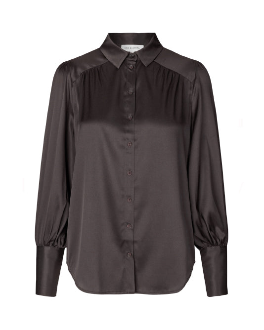 CADENCE SILK BLOUSE in GANACHE