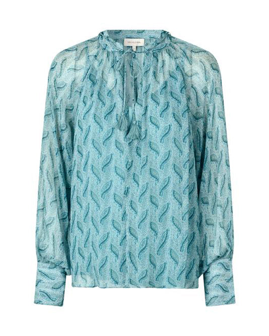 Paisley Print Blouse in Mint Green