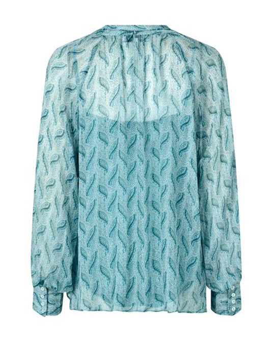 Paisley Print Blouse in Mint Green