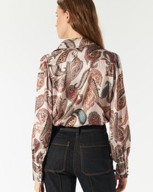 Paisley Print Pussy Bow Blouse