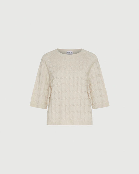 Cable Knit Short Sleeve Sweater