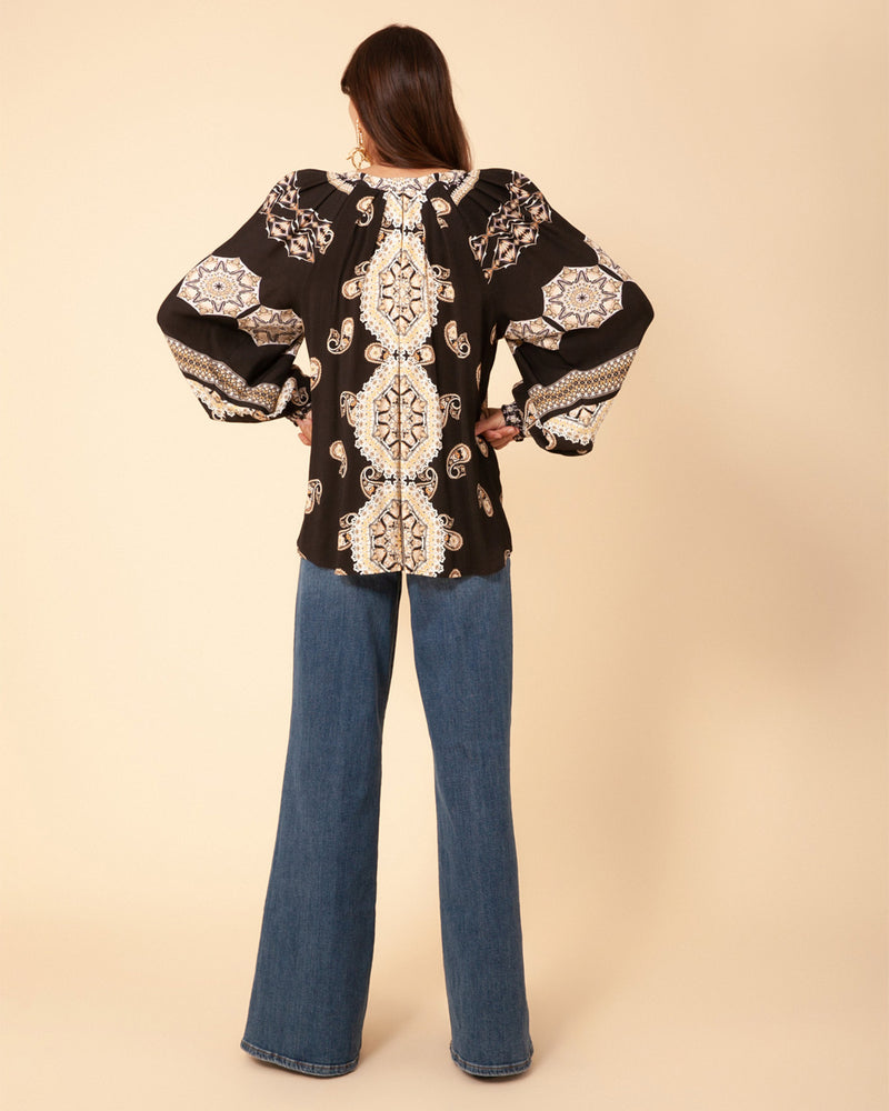 Printed Blouse Balloon Sleeve