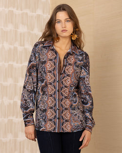 Printed Soft Stretch Shirt with Placement Print