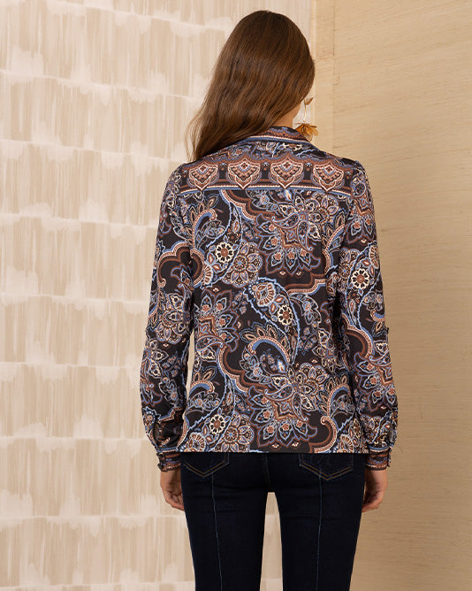 Printed Soft Stretch Shirt with Placement Print
