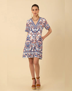 Placement Print Jersey Dress