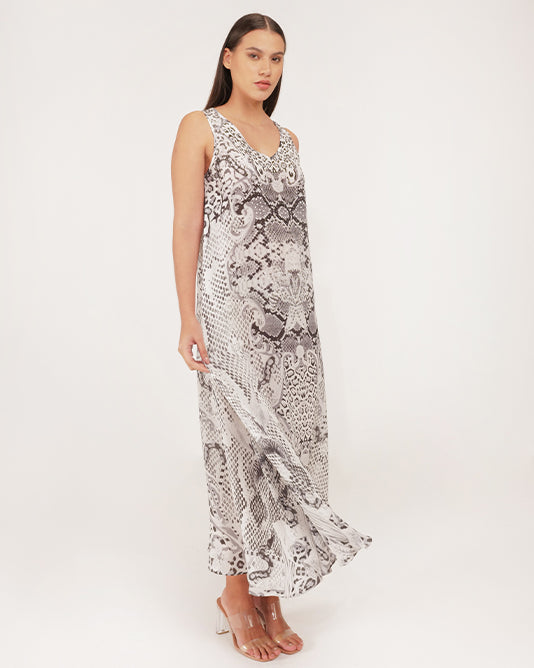 Daphne Flowing Silk Maxi dress