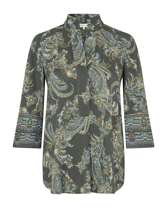 Khaki Print Blouse