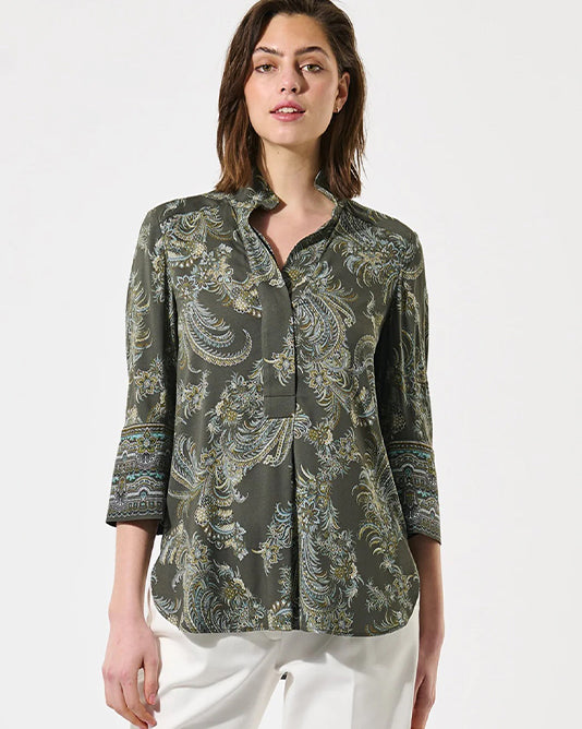 Khaki Print Blouse