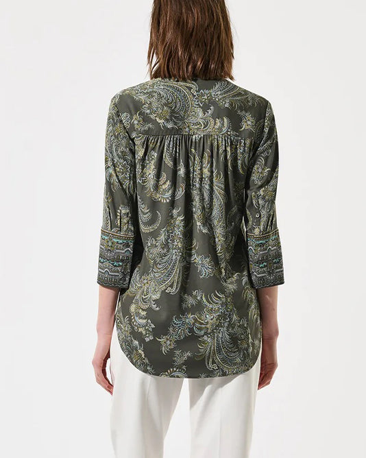Khaki Print Blouse