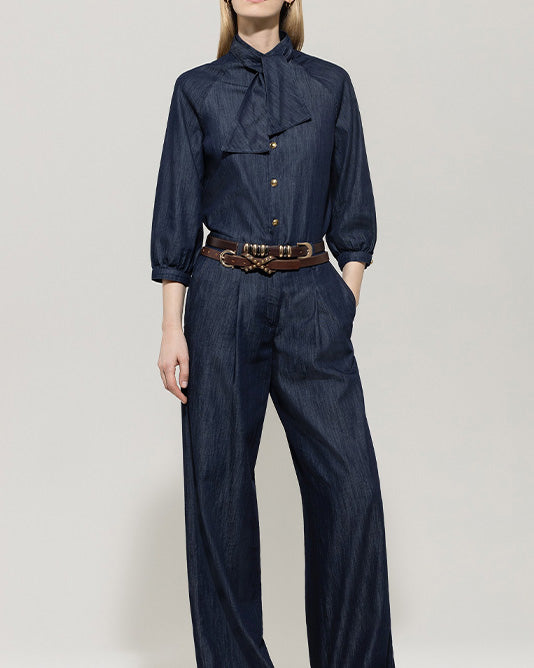 Chambray Shirt With Tie