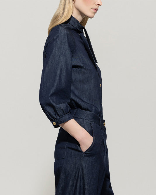 Chambray Shirt With Tie