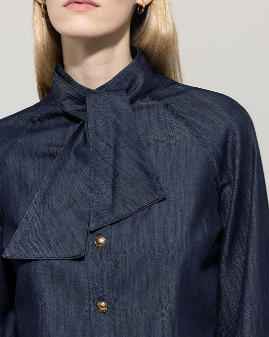 Chambray Shirt With Tie