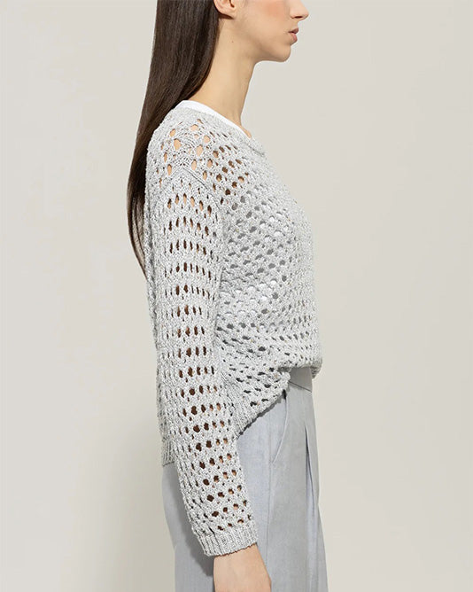 Lurex Silver Fish Net Sweater