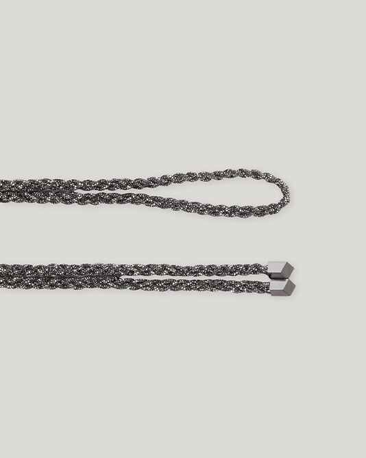 Braided Metallic Pewter Belt