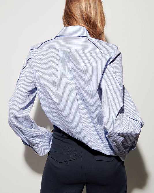 Fine Striped Shirt with Seam Detail