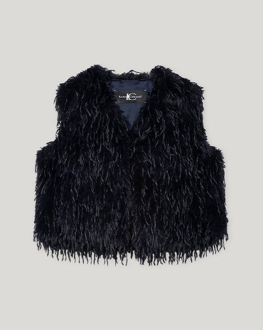 Feather Look Dark Navy Gilet