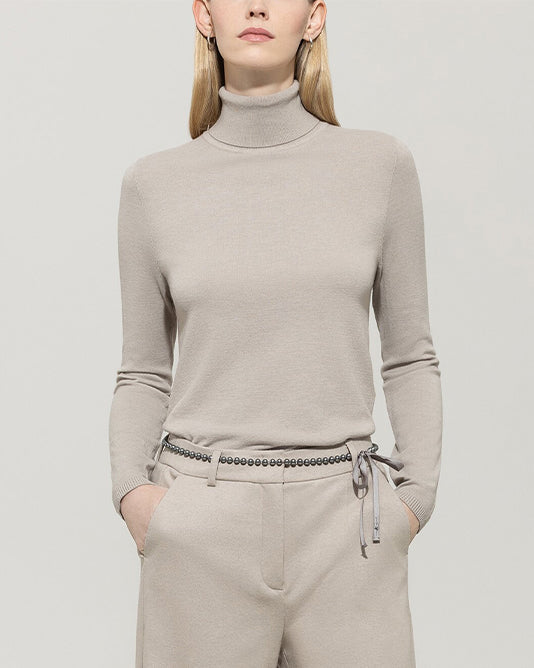 Neutral Tone Roll Neck Sweater