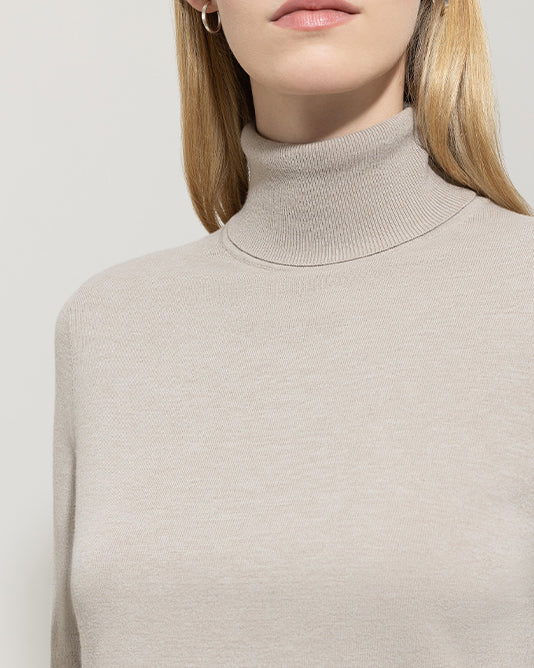 Neutral Tone Roll Neck Sweater