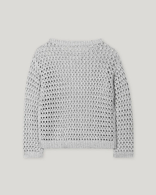 Lurex Silver Fish Net Sweater